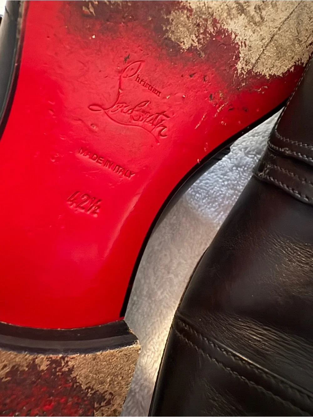 Christian Louboutin Black Double Monk Strap Leather Shoes